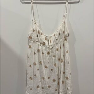Floral White and Brown Women's Top